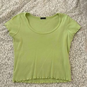 brandy melville green cropped tshirt